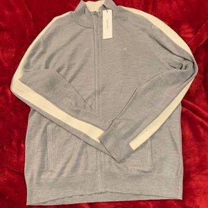 NEW Calvin Klein Zip Up Wool Sweater Sz XL